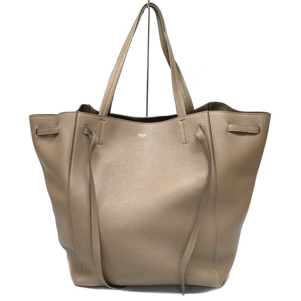 CELINE Cabas Phantom Tote Bag Shoulder Taupe Cream Beige Greige Gray